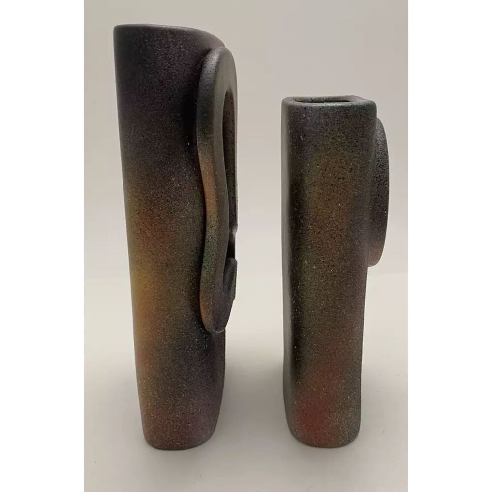 2-Piece Of Stunning Multi Colors Textured Ceramic Vases- Home Decor - Picture 11 of 11